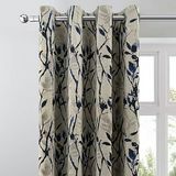 Cortinas con ojales jacquard azul zen