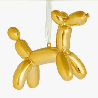 Adorno de perro con globo Pop Art, dorado