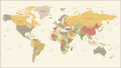 Vintage Retro World Map - ilustración