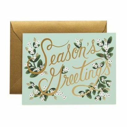 Seasons Greetings Floral Tarjeta de Navidad