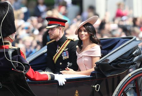 Meghan Markle y el príncipe Harry en Trooping the Color