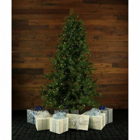 Árbol de Navidad de pino cola de zorra preiluminado de 7,5 pies