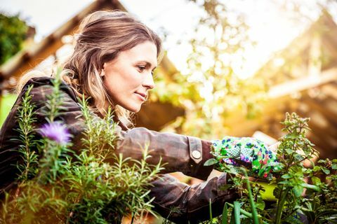 Mujer jardinería