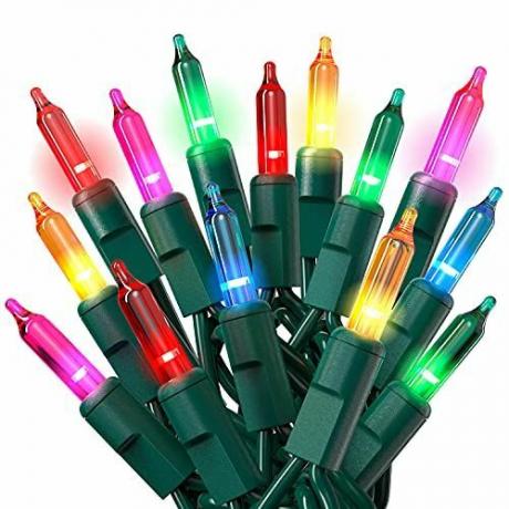 100 luces navideñas multicolor con cable verde