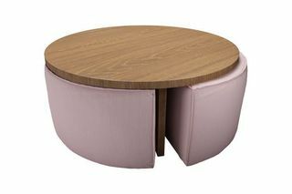 Juego de mesa de centro y taburete nido Woody