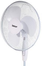 Igenix DF1655 Ventilador oscilante de 3 velocidades con pedestal con rejilla de seguridad de malla, 16 pulgadas, 40 W, blanco