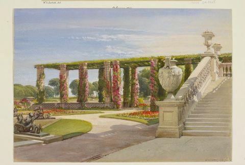 Osborne la terraza inferior y la pérgola. 14 de julio de 1860, Royal Collection Trust © Su Majestad la Reina Isabel II 2017